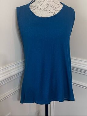 LaClef Teal Tank Top - Blue Green Stretch Jersey